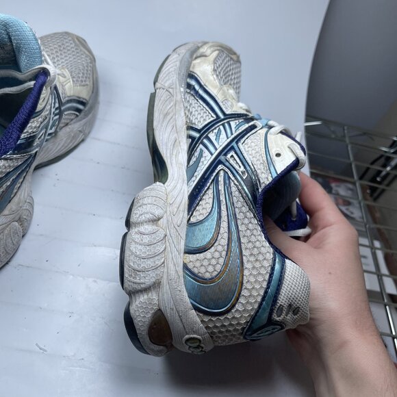 Vtg Asics Womens Gel Nimbus-11 T991N Blue/White Running Shoes Sz 9 / 40.5EU Y2K - Picture 11 of 16